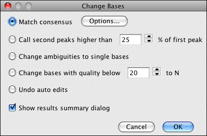 Change bases feature in CodonCode Aligner